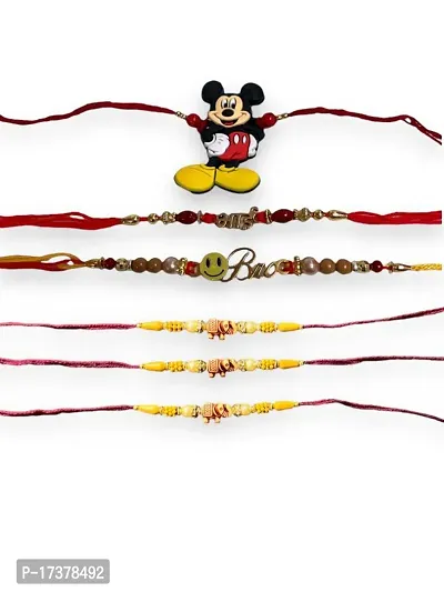 Fancy Designer Family Rakhi Combo Set Of 6