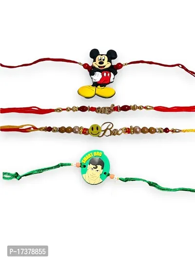 Kids Fancy Cartoon Rakhi Combo Pack Of 4-thumb0