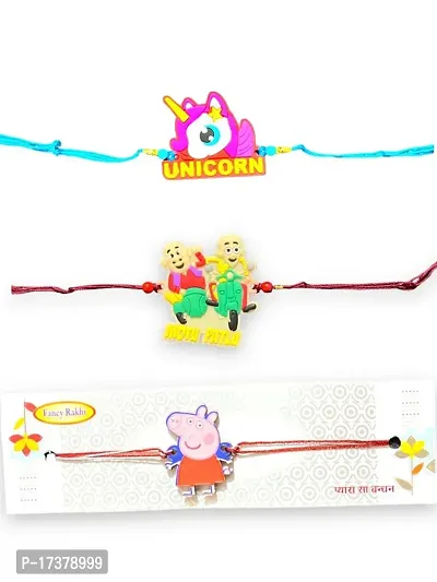 Kids Fancy Cartoon Rakhi Combo Pack Of 3-thumb0