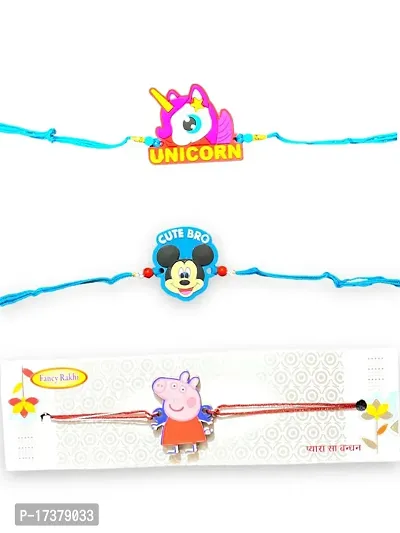 Kids Fancy Cartoon Rakhi Combo Pack Of 3-thumb0