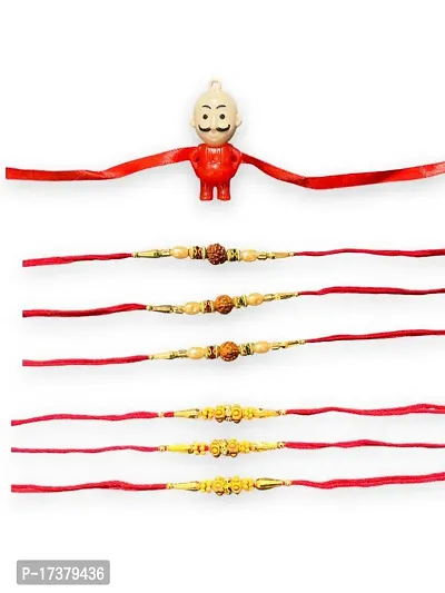 Kids Fancy Cartoon Rakhi  Family Combo Set Of 7-thumb0