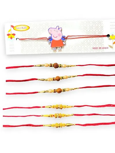 Kids Fancy Cartoon Rakhi Family Combo Set Of