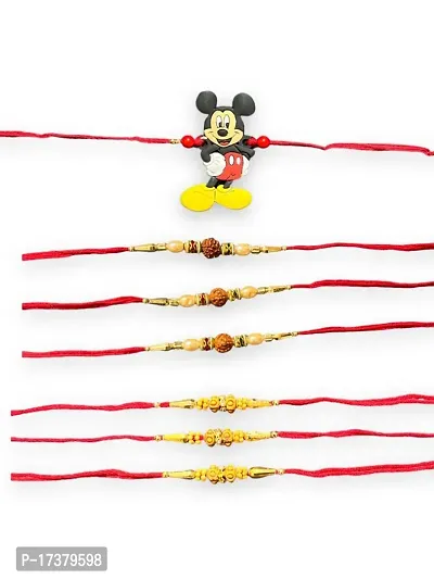 Kids Fancy Cartoon Rakhi  Family Combo Set Of 7