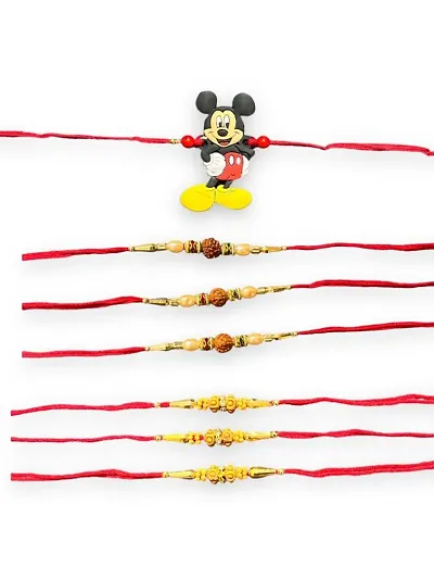 Kids Fancy Cartoon Rakhi Family Combo Set Of