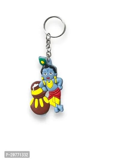 Single Sided Lord Krishna Rubber Keychain (Multicolour)