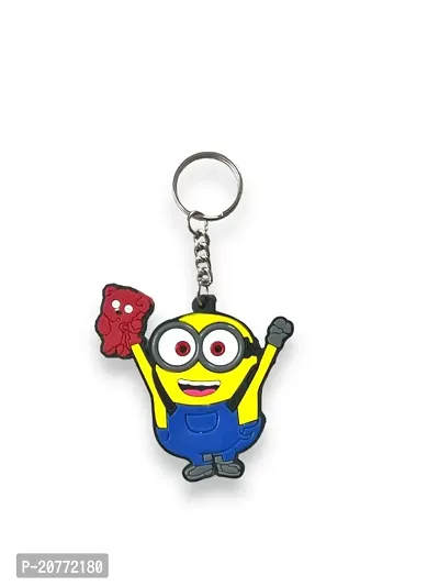 Fashionable Silicone 3D Cute Keychain Backpack Charms Cute Famous Cartoon Characters For Bag Pendant Keychains Car Key Ring