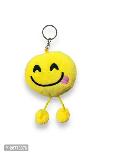 Round Emoji Face with Leg Soft Cushion Keychain for Gifts Set Of 1