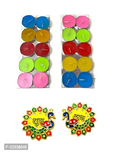 Fancy Tea Light Candle 24 Pieces Set With Acrylic Subh Labh