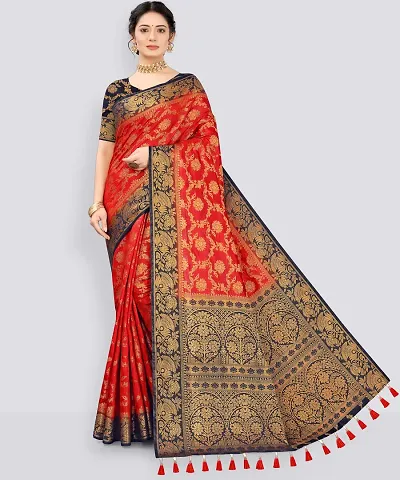 Banarasi Silk Sarees With Separate Blouse Piece 