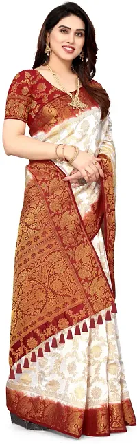 Stylish Cotton Silk Saree with Blouse piece-thumb3