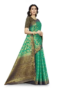 Beautiful Green Cotton Silk Jacquard Saree For Women-thumb2