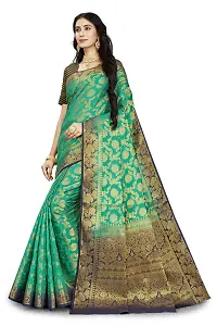 Beautiful Green Cotton Silk Jacquard Saree For Women-thumb3