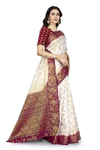 Beautiful Beige Cotton Silk Jacquard Saree For Women-thumb3