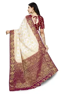 Beautiful Beige Cotton Silk Jacquard Saree For Women-thumb1