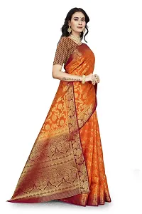 Beautiful Orange Cotton Silk Jacquard Saree For Women-thumb2