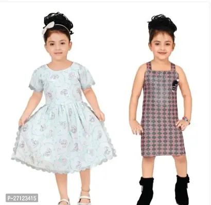 Stunning Cotton Printed Dresses For Girls- 2 Pieces