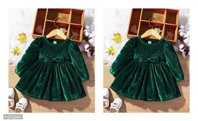 Stunning Viscose Solid Frocks For Girls- 2 Pieces