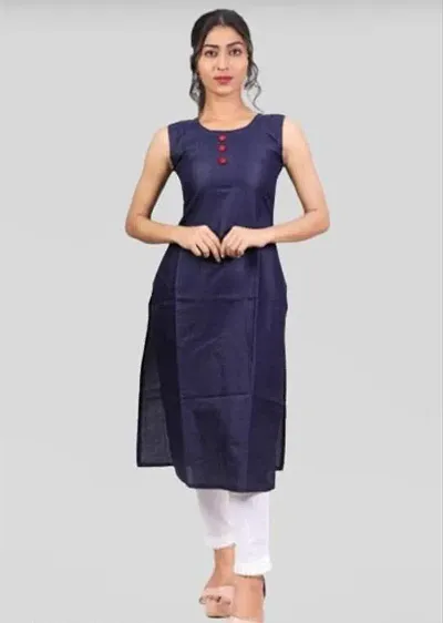 Beautiful Blend Sleeveless Stitched Kurta for Women