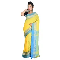 CHHANDA HANDLOOM SAREES Women's Jamdani Cotton Saree With Blouse Piece (CH 68_Yellow)-thumb2