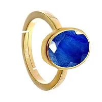 Ptm Blue Sapphire/Neelam 6.25 Ratti or 5.5 Carat Astrological Certified Natural Gemstone Panchdhatu/5 Metals Gold Plated Adjustable Ring for Women - nv1625-thumb2