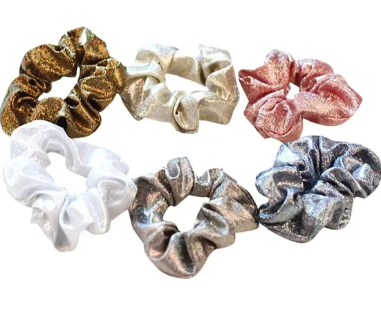 Pack Hair Scrunchies Rich Tones Glitter Scrunchy Bobbles Elastic Hair Bands Ties Christmas Hair Accessories