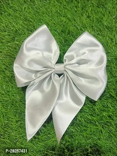 Solid Gray Hair Clips Fancy Hair Bow