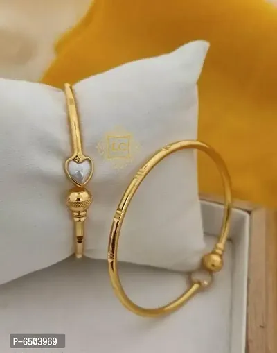Stylish Brass Golden Bangles For Women-thumb0