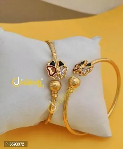 Stylish Brass Golden Bangles For Women-thumb0