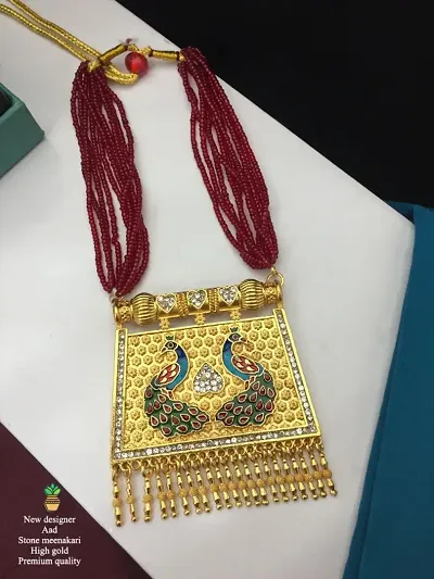 Beautiful Brass Meenakari Necklace For Womens