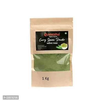 Natural Sun Dried and Stemless Curry Leaves Kadi Patta Powder 1 Kg-thumb0