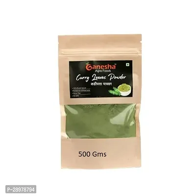 Natural Sun Dried and Stemless Curry Leaves Kadi Patta Powder 500 Grams