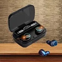 M10 wireless bluetooth earbuds and headphones V5.1 Bluetooth earphones true wireless stereo ultra small bass full buds fast charging 2200MAH power bank with micro USB (Black pack of 1)-thumb1