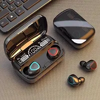 M10 wireless bluetooth earbuds and headphones V5.1 Bluetooth earphones true wireless stereo ultra small bass full buds fast charging 2200MAH power bank with micro USB (Black pack of 1)-thumb2