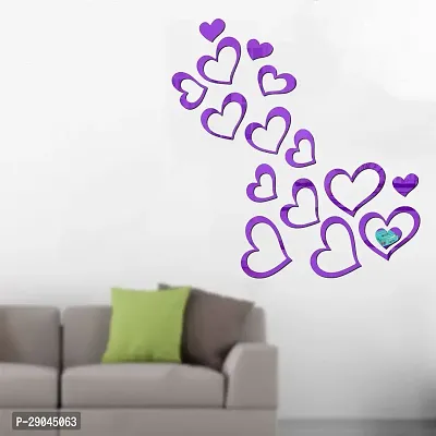 Classic 16 Love Heart Purple-Cp668 Acrylic Mirror Wall Sticker|Mirror For Wall|Mirror Stickers For Wall|Wall Mirror|Flexible Mirror|3D Mirror Wall Stickers|Wall Sticker Cp-1194-thumb0