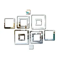 Classic 12 Square Silver Acrylic Mirror Wall Sticker|Mirror For Wall|Mirror Stickers For Wall|Wall Mirror|Flexible Mirror|3D Mirror Wall Stickers|Wall Sticker Cp-7-thumb1