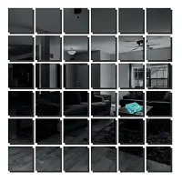 Classic 36 Big Square Black-Cp218 Acrylic Mirror Wall Sticker|Mirror For Wall|Mirror Stickers For Wall|Wall Mirror|Flexible Mirror|3D Mirror Wall Stickers|Wall Sticker Cp-744-thumb1