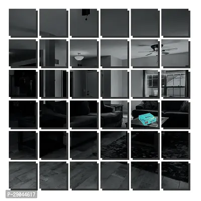 Classic 36 Big Square Black-Cp218 Acrylic Mirror Wall Sticker|Mirror For Wall|Mirror Stickers For Wall|Wall Mirror|Flexible Mirror|3D Mirror Wall Stickers|Wall Sticker Cp-744-thumb2