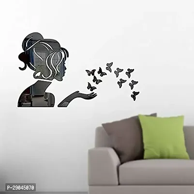 Classic Angel Ferry 4 Butterfly Black-Cp675 Acrylic Mirror Wall Sticker|Mirror For Wall|Mirror Stickers For Wall|Wall Mirror|Flexible Mirror|3D Mirror Wall Stickers|Wall Sticker Cp-1201