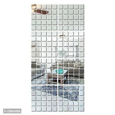 Classic 200 Square Silver-Cp564 Acrylic Mirror Wall Sticker|Mirror For Wall|Mirror Stickers For Wall|Wall Mirror|Flexible Mirror|3D Mirror Wall Stickers|Wall Sticker Cp-1090-thumb2