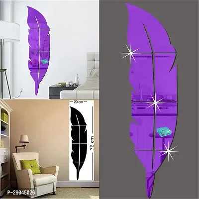 Classic Plum Feather Purple-Cp631 Acrylic Mirror Wall Sticker|Mirror For Wall|Mirror Stickers For Wall|Wall Mirror|Flexible Mirror|3D Mirror Wall Stickers|Wall Sticker Cp-1157-thumb0