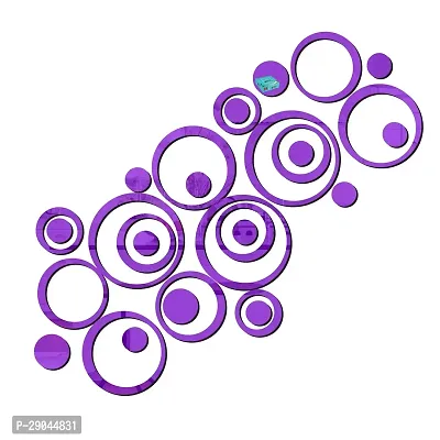 Classic 30 Ring And Dots Purple-Cp433 Acrylic Mirror Wall Sticker|Mirror For Wall|Mirror Stickers For Wall|Wall Mirror|Flexible Mirror|3D Mirror Wall Stickers|Wall Sticker Cp-959-thumb2