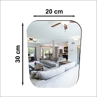 Classic Cross Ractangle Mirror Plastic And Flexible Mirror Sticker | Non-Glass Mirror Wall Stickers For Walls (20X30) Cm | Mirror Stickers For Home And Bathroom Decoration | Wall Sticker Wall Mirrors-thumb2