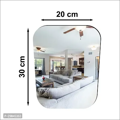 Classic Cross Ractangle Mirror Plastic And Flexible Mirror Sticker | Non-Glass Mirror Wall Stickers For Walls (20X30) Cm | Mirror Stickers For Home And Bathroom Decoration | Wall Sticker Wall Mirrors-thumb3