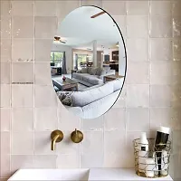 Classic Oval Mirror Plastic And Flexible Mirror Sticker | Non-Glass Mirror Wall Stickers For Walls (20X30) Cm | Mirror Stickers For Home And Bathroom Decoration | Wall Sticker Wall Mirrors-thumb1