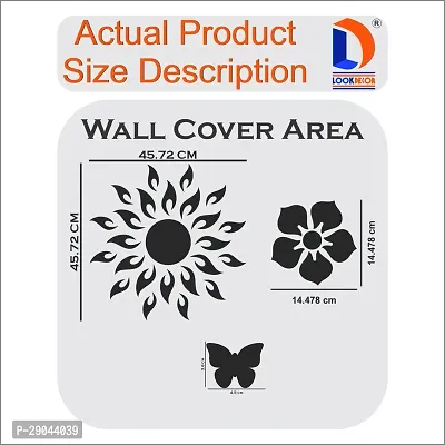 Classic Sun Flame 8 Flower With 20 Butterfly Golden Acrylic Mirror Wall Sticker|Mirror For Wall|Mirror Stickers For Wall|Wall Mirror|Flexible Mirror|3D Mirror Wall Stickers|Wall Sticker Cp-172-thumb4