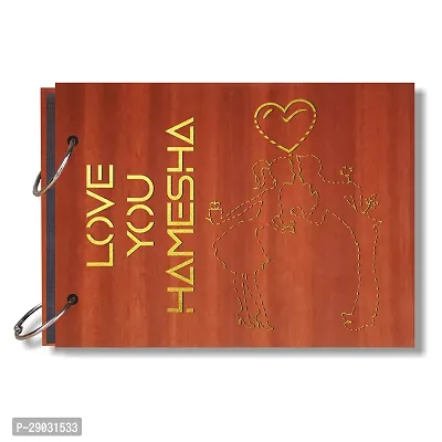 Artworks Wooden Photo Album Scrap Book With 40 Pages Plus 2 Glitter Golden Paper Sheets