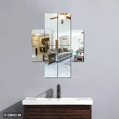 Classic 6 Frame Silver-Cp745 Acrylic Mirror Wall Sticker|Mirror For Wall|Mirror Stickers For Wall|Wall Mirror|Flexible Mirror|3D Mirror Wall Stickers|Wall Sticker Cp-1271-thumb0