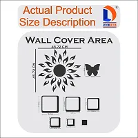 Classic Sun Flame 12 Square With 20 Butterfly Golden Acrylic Mirror Wall Sticker|Mirror For Wall|Mirror Stickers For Wall|Wall Mirror|Flexible Mirror|3D Mirror Wall Stickers|Wall Sticker Cp-165-thumb3