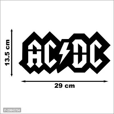 Classic Ac Dc Wall Sculptures, Wall Art, Wall Decor, Black Wooden Art Home Decor Items For Livingroom Bedroom Kitchen Office Wall, Wall Stickers And Murals (13.5 X 29 Cm)-thumb3