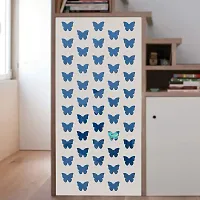 Classic 40 Butterfly Blue-Cp655 Acrylic Mirror Wall Sticker|Mirror For Wall|Mirror Stickers For Wall|Wall Mirror|Flexible Mirror|3D Mirror Wall Stickers|Wall Sticker Cp-1181-thumb1